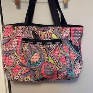 Lesportsac Reversible tote in navy and pink